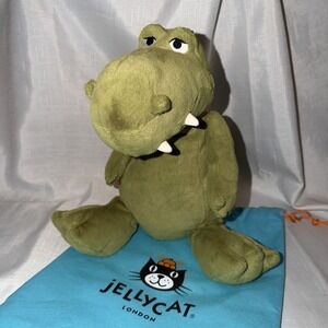 Jellycat Bryno Dino 12 In Green Dinosaur Plush Toy Stuffed Animal Dust Bag NWT